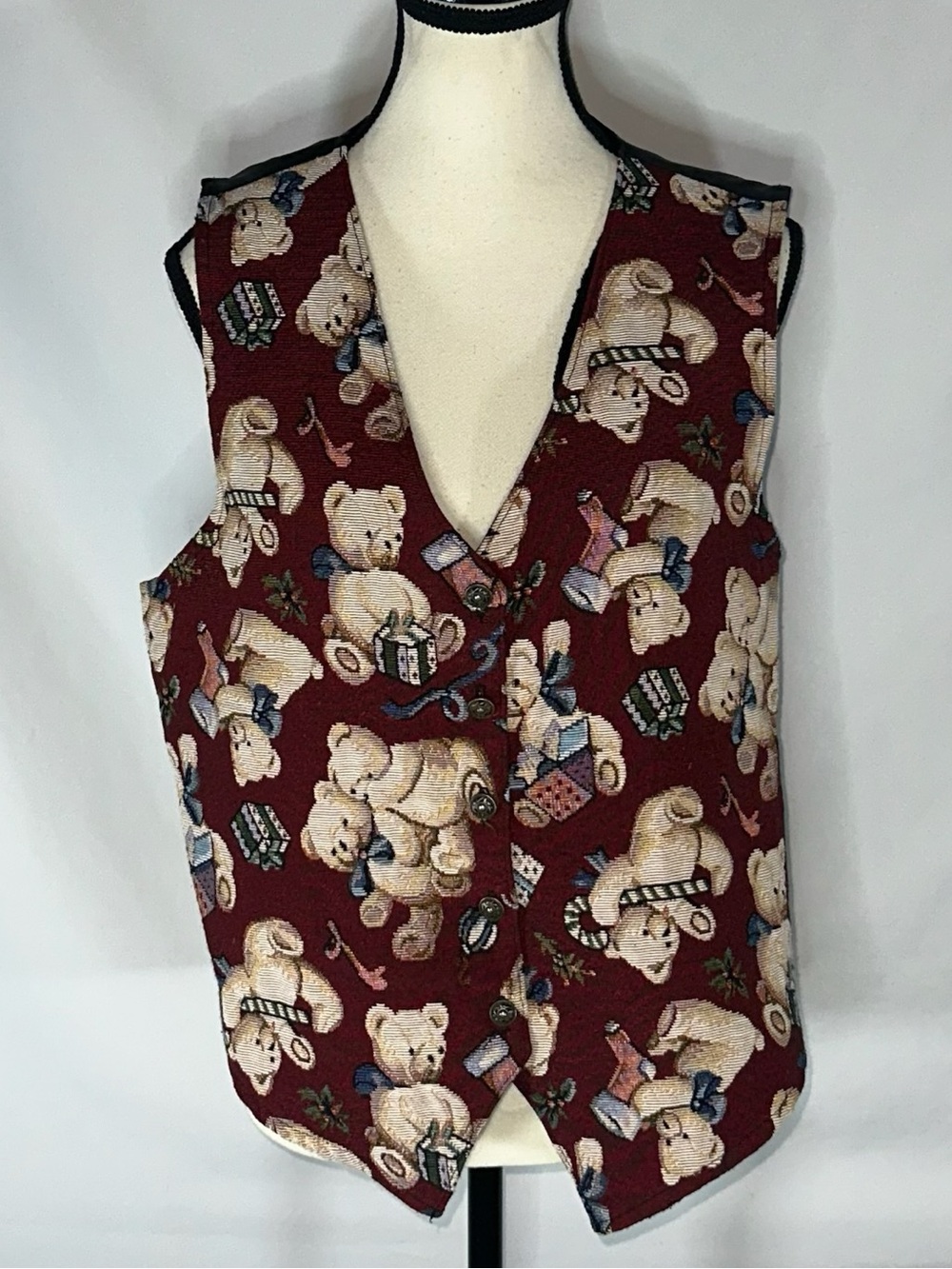 Bobbie Brooks Vintage Teddy Bear Holiday Christmas Novelty Women’s Vest XL